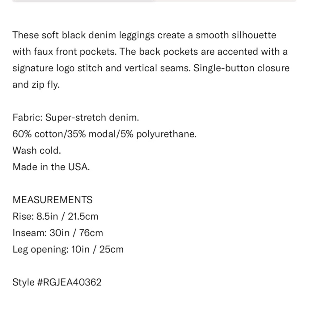 ⭐️SOLD⭐️ Rag & Bone/JEAN The Plush Legging Jeans - Picture 12 of 12